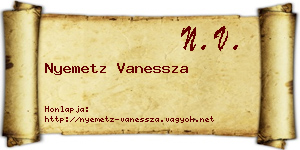 Nyemetz Vanessza névjegykártya
